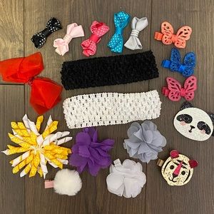 Lot of baby headbands and bows